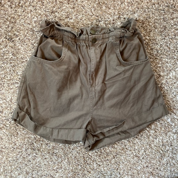 Billabong Pants - Billabong Sun Dialed Paperbag Shorts Womens Large Sage High Waist